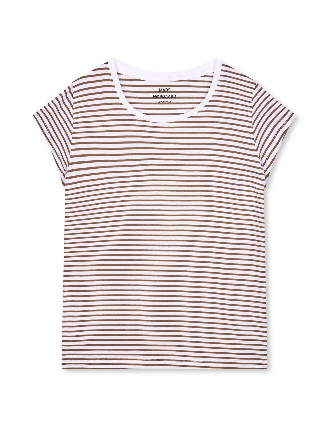 Fine Jersey Stripe Teasy T-shirt - Brilliant White/Tarmac